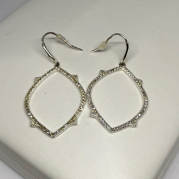 Stella & Dot Pave Open Chandelliers Silver Earrings - Picture 1 of 3